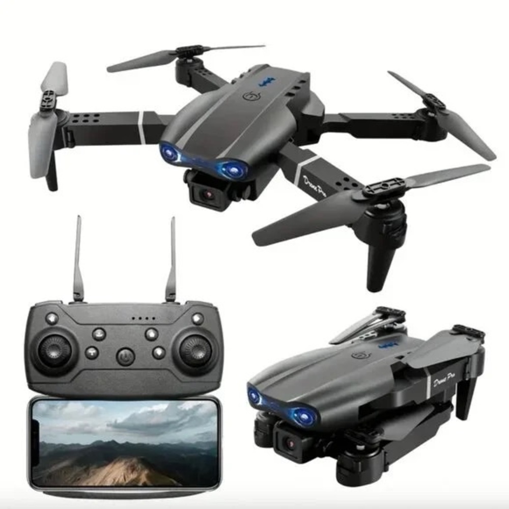 Dual Camera E99 Drone Foldable RC Quadcopter with Protective Frame & App Control